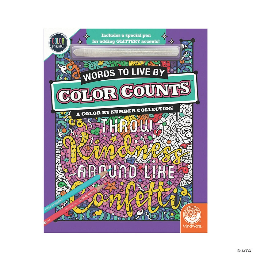 MW Color By Number Color Counts: Glitter Words To Live By 3 MW Color By Number Color Counts: Glitter Words To Live By