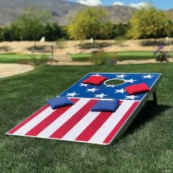 MW GoSports: Cornhole PRO Regulation Size Game Set - American Flag Design -Creative Activities Sales gosports cornhole pro regulation size game set american flag design14097658 a02