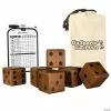MW GoSports Giant 3.5" Dark Stain Wooden Playing Dice Set
