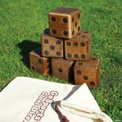 MW GoSports Giant 3.5" Dark Stain Wooden Playing Dice Set -Creative Activities Sales gosports giant 3 5 dark stain wooden playing dice set14097643 a02