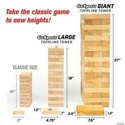 MW GoSports Giant Wooden Toppling Tower - Made From Premium Tropical Hardwood -Creative Activities Sales gosports giant wooden toppling tower made from premium tropical hardwood14111181 a05