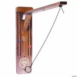 MW GoSports Hook21 Ring Swing Game Brown - Indoor Or Outdoor Ring Toss Game With Foldable Arm