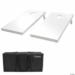MW GoSports: Regulation Size Wooden Cornhole Set With White Finish - Includes Carrying Case