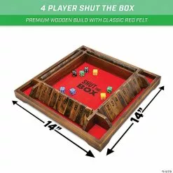 MW GoSports: Shut The Box Premium Wooden Dice Game, Classic 4 Player Family Board Game -Creative Activities Sales gosports shut the box premium wooden dice game classic 4 player family board game14111176 a01