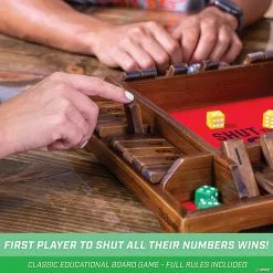 MW GoSports: Shut The Box Premium Wooden Dice Game, Classic 4 Player Family Board Game -Creative Activities Sales gosports shut the box premium wooden dice game classic 4 player family board game14111176 a03