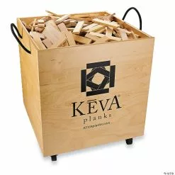 MW KEVA Maple 1,000 Planks In Wood Roller Bin