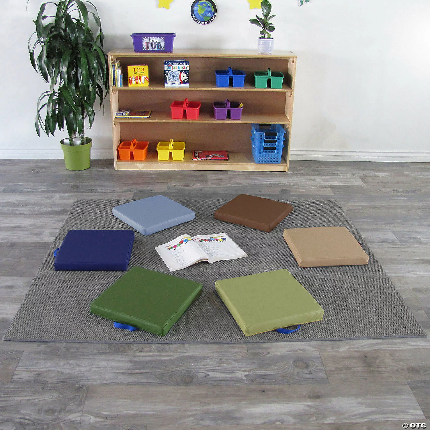 MW SoftScape 15" Square Floor Cushions, 6-Piece - Earthtone 4 MW SoftScape 15" Square Floor Cushions, 6-Piece - Earthtone - Image 2